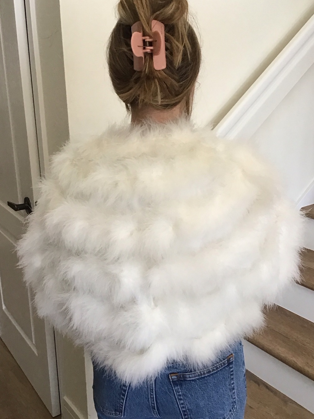 Rare Vintage Halston 111 marabou feather jacket and purse